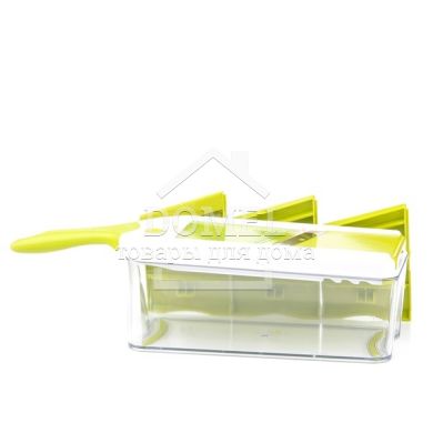 Терка - шинковниця с контейнером 25x11x8.5 см с 4 сменными лезвиями (нержавеющая сталь в пластик корп)