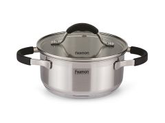 Каструля MAGNIFIKA 16x7,5 см / 1,5 л зі скляною кришкою (нержавіюча сталь)