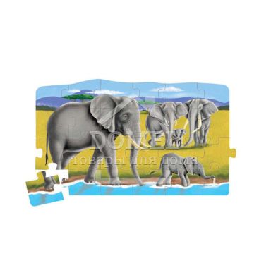 MD8915 4 in 1 Linking Floor Puzzles - Safari ("Сафарі" - підлоговий пазл, 4 в 1, 24 ел.), Від 4 років, Пазли підлогові