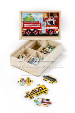 MD3794 Машинки - набір з 4 пазлів, Для хлопчиків, Від 2 років, Пазли дерев'яні