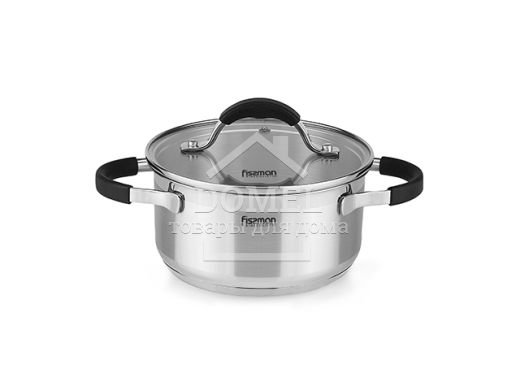 Кастрюля MAGNIFIKA 18x8,5 см / 2,1 л со стеклянной крышкой (нержавеющая сталь)