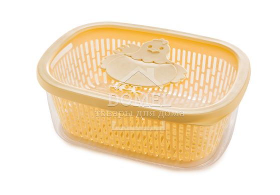 Контейнер для мясных изделий 4 л, в комплекте съемное дно, 4 л, Контейнер для хранения, Пищевой пластик, Пластик, Прямоугольная