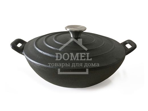 Вок 24x8-sm с чугунной крышкой, Вок, Чугун, Чугун, Ко всем типам плит, 24 см