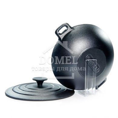 Вок 24x8-sm с чугунной крышкой, Вок, Чугун, Чугун, Ко всем типам плит, 24 см