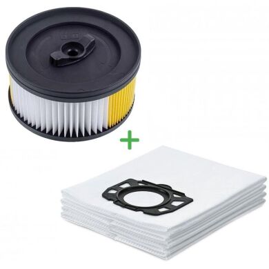 Фильтр + набор мешков (5 шт.) для пылесосов Karcher wd 4.200 5.400 5.600 (6.414-960.0 + 2.863-006.0), Karcher
