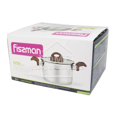 Каструля ALTEA 18x10 см / 2.5 л з двома отворами для зливу зі стекляной кришкою