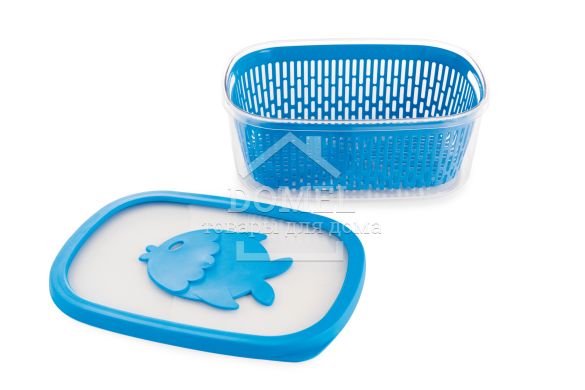 Контейнер для рыбы 4 л, в комплекте съемное дно, 4 л, Контейнер для хранения, Пищевой пластик, Пластик, Прямоугольная