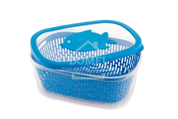 Контейнер для рыбы 4 л, в комплекте съемное дно, 4 л, Контейнер для хранения, Пищевой пластик, Пластик, Прямоугольная