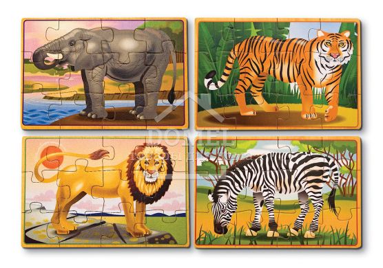 MD3796 Дикие животные - набор из 4 пазлов