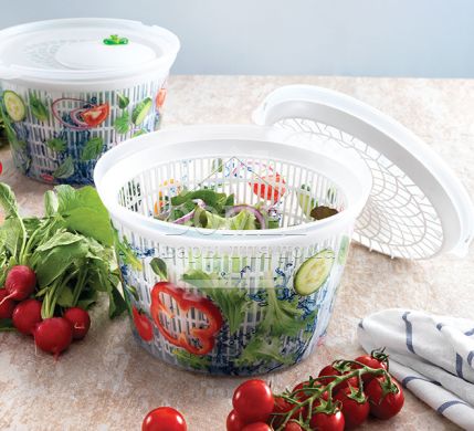 Контейнер для салата 4 л, 4 л, Контейнер для хранения, Пищевой пластик, Пластик, Круглая