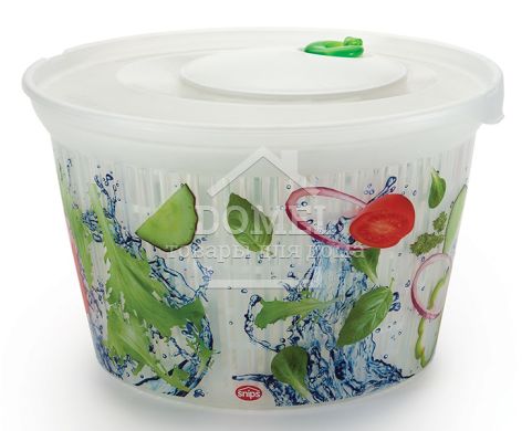 Контейнер для салата 4 л, 4 л, Контейнер для хранения, Пищевой пластик, Пластик, Круглая