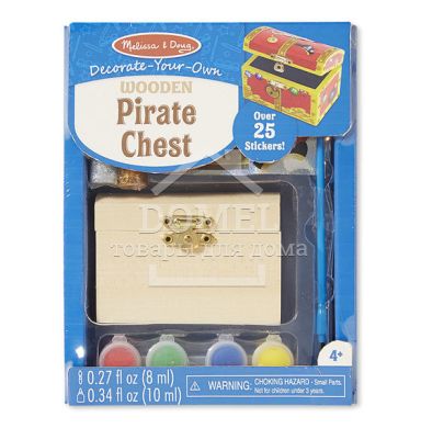 MD18851 Decorate-Your-Own Wooden Pirate Chest (Скриня зі скарбами - оформлювальний набір NEW), Для хлопчиків, Від 2 років, Декорування