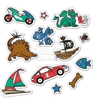 MD9130 Color-Your-Own Sticker Book - Blue (Магические наклейки-раскраски - голубые)