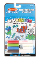MD9130 Color-Your-Own Sticker Book - Blue (Магічні наклейки-розмальовки - блакитні), Для хлопчиків, Від 3 років, Набори наклейок
