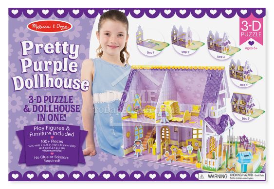 MD9461 Pretty Purple Dollhouse 3D Puzzle (3D пазлы "Фиолетовый домик")