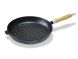 Пательня для смаження 27x4,8 см з рифленим дном і дерев'яною ручкою (чавун)