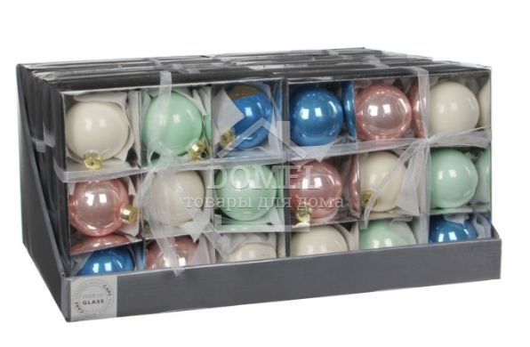 Ялинкові кульки"Christmas House" комплект 9 шт,мультикольорові 2016