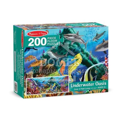 MD18907 200-Piece Floor Puzzle - Underwater Oasis ("Подводный оазис" - напольный пазл, 200 эл.), От 8 лет, Пазлы напольные